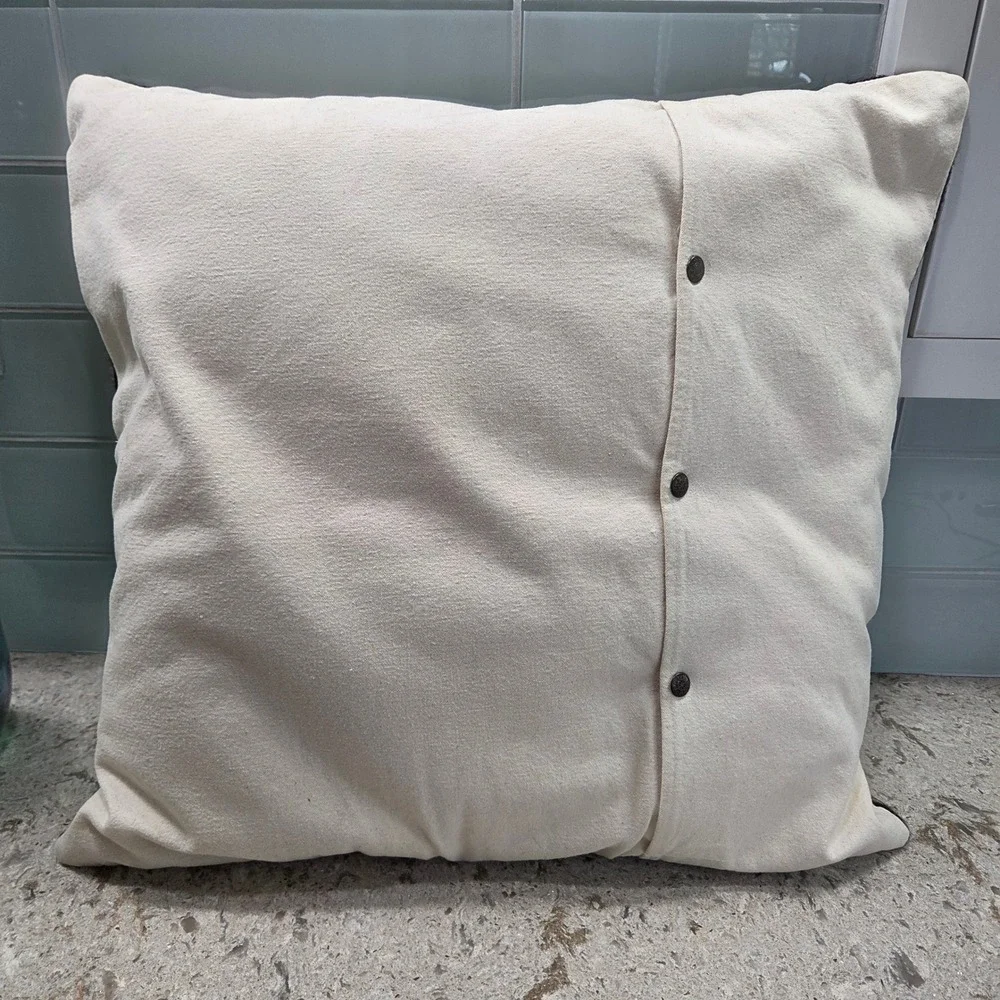 Vintage Needle Felted Wool Calico Cat‎ Floral Throw Pillow Folk Art Decor Boho